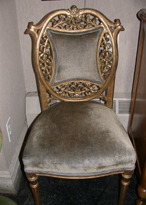 Lot 99 - Victorian Gilt-Wood Side Chair and Armchair