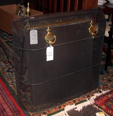 Lot 126 - Group of Three Brass and Mesh Fire Screens...