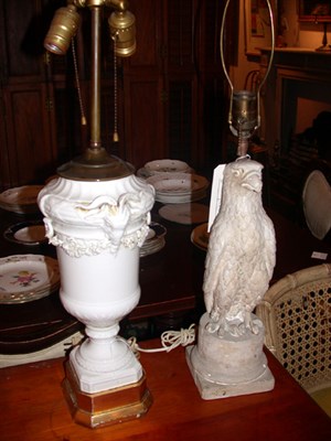 Lot 136 - Two Porcelain and Composition Lamps