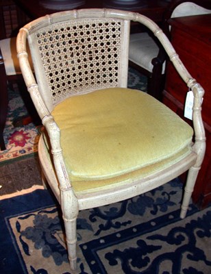 Lot 137 - Set of Four Painted Faux Bamboo Armchairs