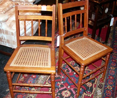Lot 149 - Pair of Victorian Caned Maple Side Chairs