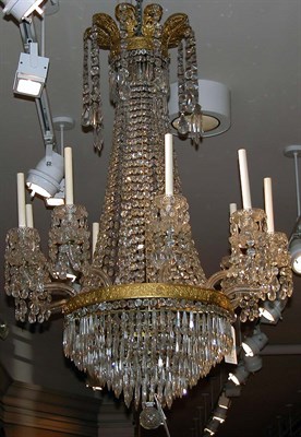 Lot 4425 - Regency Cut Glass and Gilt-Bronze Nine-Light...