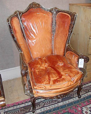 Lot 181 - Louis XV Style Upholstered Walnut Armchair...