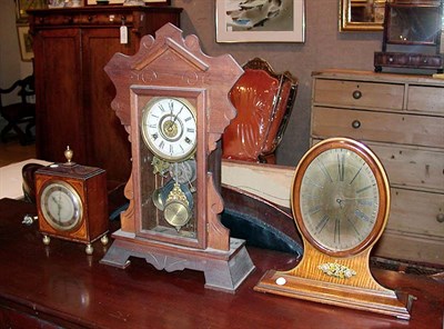 Lot 196 - Group of Three Mahogany and Oak Clocks