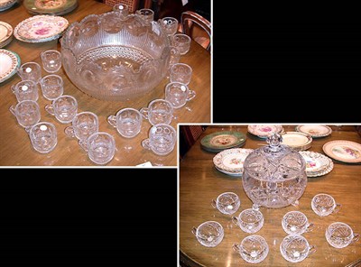Lot 206 - Two Colorless Glass Punch Sets