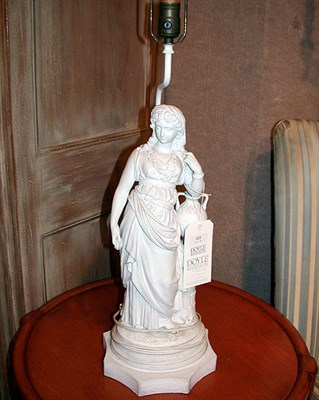 Lot 222 - Continental Bisque Figural Lamp Together with...