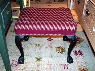 Lot 210 - George III Style Upholstered Mahogany Stool