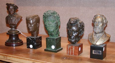 Lot 252 - Group of Five Patinated-Metal Busts