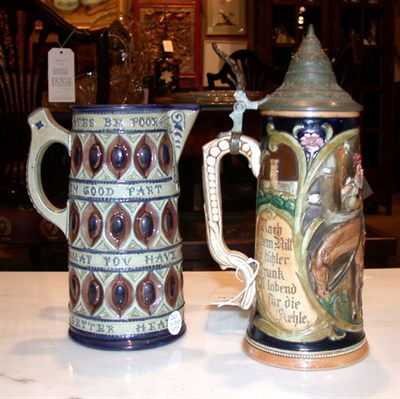 Lot 261 - German Pottery Stein Together with a Wedgwood...