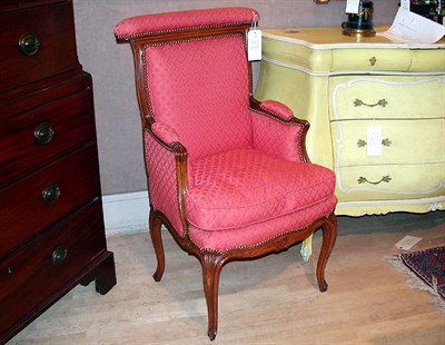 Lot 322 - Provincial Louis XV Style Upholstered Walnut...