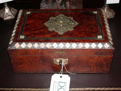 Lot 331 - Victorian Mother-of-Pearl Inlaid Burl-Wood Box
