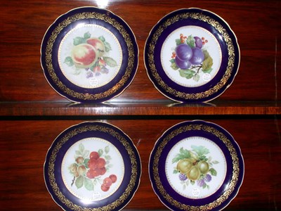 Lot 357 - Set of Six Continental Porcelain Fruit Plates