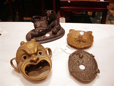 Lot 386 - Group of Four Patinated-Metal Articles...