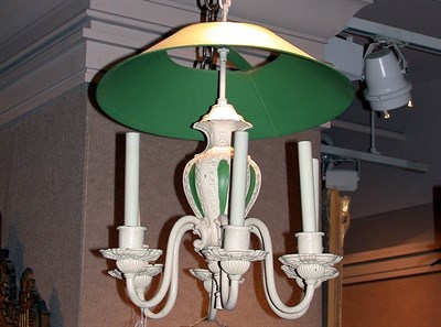Lot 406 - Painted Metal Six-Light Chandelier