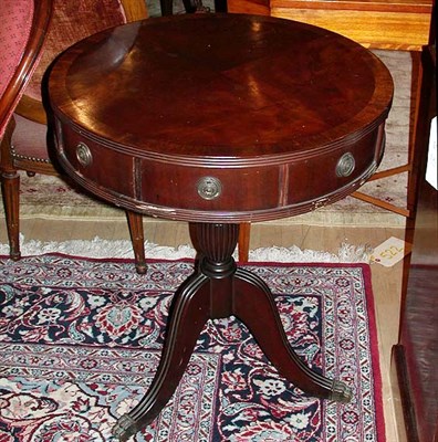 Lot 424 - Regency Style Mahogany Drum Table