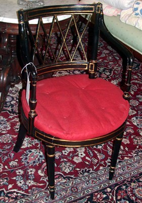 Lot 427 - Pair of Regency Style Painted Armchairs