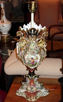 Lot 492 - Pair of Paris Style Porcelain Lamps