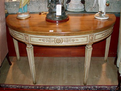 Lot 506 - Louis XVI Style Painted and Parcel Gilt Walnut...
