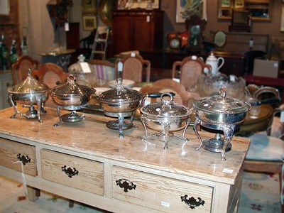 Lot 342A - Group of Five Silver Plated Covered Serving...