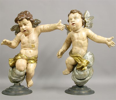 Lot 412 - Pair of Continental Polychrome Decorated...