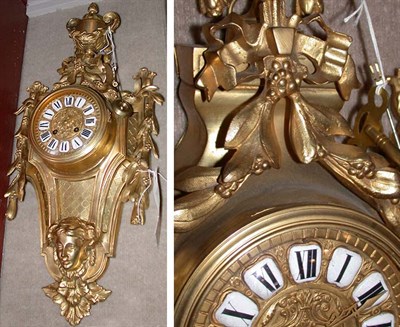 Lot 285 - Louis XVI Style Bronze Wall Clock Height 26...