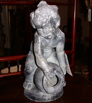 Lot 291 - Baroque Style Lead Figure of a Putto Height 19...