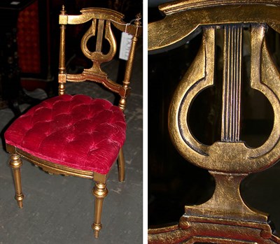 Lot 226 - Pair of Louis XVI Style Gilt-Wood Ballroom Chairs
