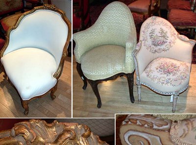 Lot 376 - Group of Upholstered Corner Chairs Comprising...