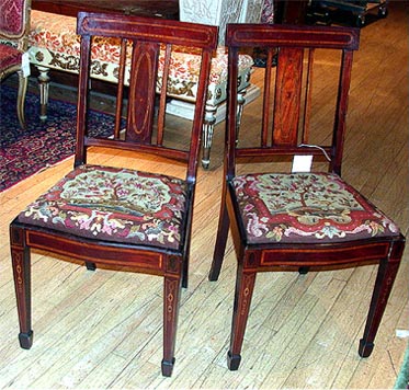 Lot 614 - Set of Four Edwardian Satinwood Inlaid...