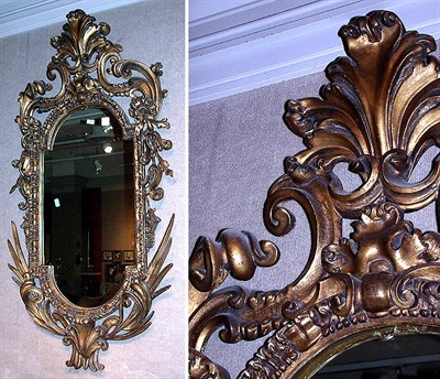 Lot 601 - Rococo Style Gilt-Wood Mirror Height 70 inches,...