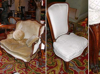 Lot 589 - Louis XVI Style Upholstered Settee Length 42...