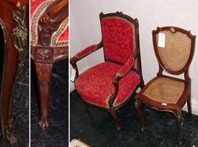 Lot 466 - Two Louis XV Style Upholstered Fruitwood...