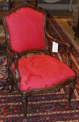 Lot 168 - Pair of Italian Rococo Walnut Armchairs Third...