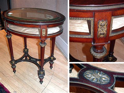 Lot 370 - Louis XVI Style Mahogany Oval Vitrine Table...