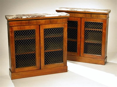 Lot 401 - Pair of Regency Rosewood Side Cabinets Early...