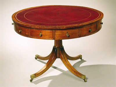 Lot 384 - George III Mahogany Drum Table The circular...