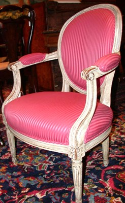 Lot 417 - Pair of Louis XVI Style White Painted...