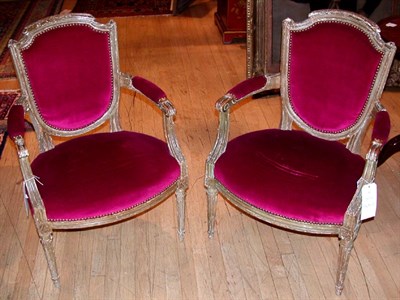 Lot 241 - Pair of Louis XVI Painted Fauteuils Late 18th...