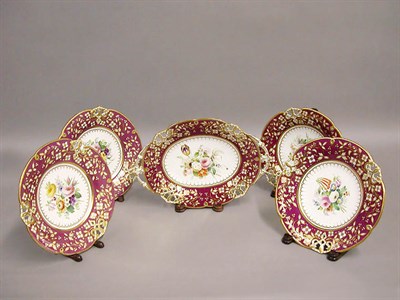 Lot 296 - English Porcelain Dessert Service Comprising...