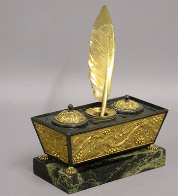 Lot 357 - Charles X Gilt and Patinated-Bronze Inkstand...