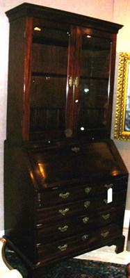 Lot 232 - George III Mahogany Bureau Bookcase In two...