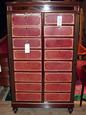 Lot 410 - Louis XVI Brass Mounted Mahogany Cartonnier...