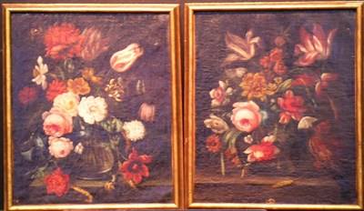 Lot 69 - Italian School 19th Century FLORAL STILL LIFES:...
