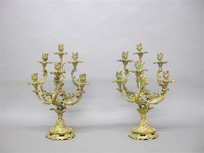 Lot 238 - Pair of Louis XV Style Bronze Floriform...