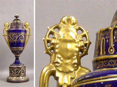 Lot 242 - Vienna Style Porcelain Covered Urn Decorated...