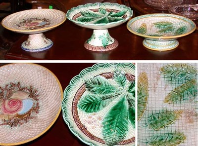 Lot 235 - Victorian Majolica Tazza with Nautical Motifs...