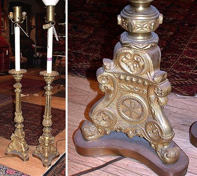 Lot 367 - Pair of Baroque Style Silvered Metal Torcheres