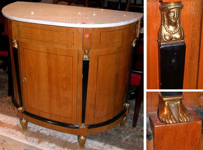 Lot 254 - Directoire Style Marble Top Birch Cabinet