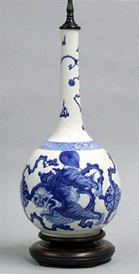 Lot 524 - Chinese Blue and White Porcelain Vase Mounted...