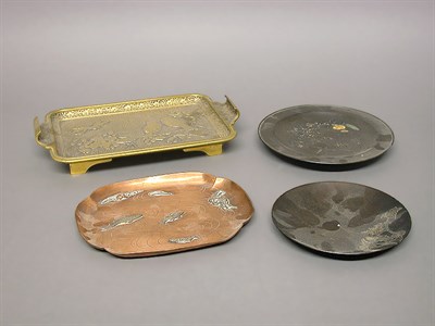 Lot 507 - Group of Four Mixed Metal Trays Including one...